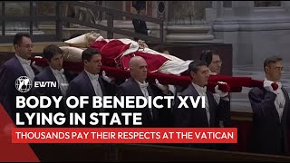 Funeral of Benedict XVI Body of Pope Emeritus lying in state in St Peter’s Basilica at the Vatican [upl. by Anastas]