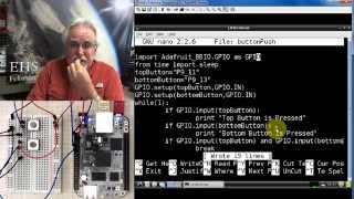 Beaglebone Black LESSON 8 Read Buttons Using GPIO Pins from Python [upl. by Yzmar]