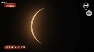 2024 solar eclipse reaction to reaching totality in Cleveland Ohio [upl. by Aleunam]