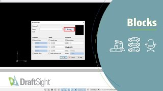 Insert Block from External SourceDraftSight Standard Blocks [upl. by Nasah633]