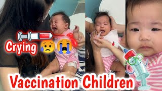 Children Crying Injection Video On Hip Mother Giving Vaccination To Daughter [upl. by Fidela]