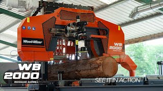 WoodMizer WB2000 in the Scottish NOVAR Sawmill Enterprise  WoodMizer Europe [upl. by Ahsitak]