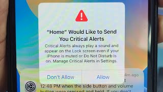 quotHomequot Would like to send You Critical alerts Problem How To Solved this🤔 iphone [upl. by Atalanta]