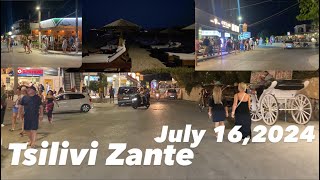 Tsilivi Zakynthos Island Greece  July 162024 Full tour  Beautiful Evening Tour  Summer 2024 [upl. by Boylston]