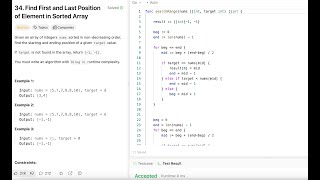 LeetCode 34 Find First and Last Position of Element in Sorted ArrayGolang amp Java [upl. by Sinnard889]