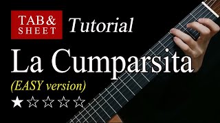 La Cumparsita EASY version  Guitar Lesson  TAB [upl. by Oilegor]