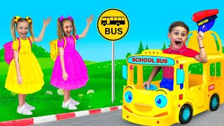 Sasha and Max build a Kids Toy Bus [upl. by Nohs]