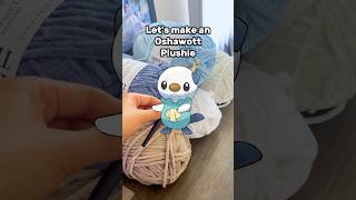 Making an Oshawott Plushie 💙 pokemon oshawott crochet pattern yarn crafty diy easy [upl. by Barhos]