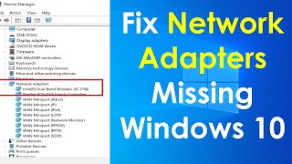 Network adapter missing windows 10 [upl. by Tomlinson]