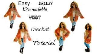 Easy Breazy Bernadette style Vest Crochet Tutorial [upl. by Lisbeth]