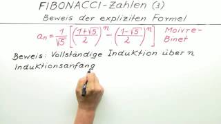 FIBONACCIZAHLEN  BEWEIS DER EXPLIZITEN FORMEL  Mathematik  Zahlen Rechnen und Größen [upl. by Nosduh929]