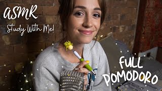 ASMR Study With Me FULL Pomodoro Session with Timer amp Breaks With Gentle Rain [upl. by Devondra]