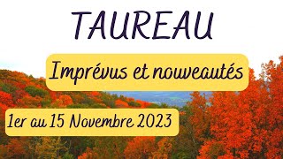 TAUREAU 1er AU 15 NOVEMBRE  Rien ne se passe comme prévu une nouvelle direction [upl. by Junina520]