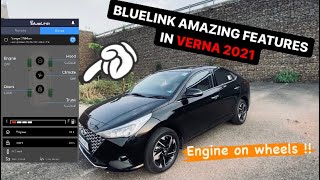 HYUNDAI BLUE LINK BEST FEATURES in VERNA 2021  ENGINE on WHEELS  YASH [upl. by Anirtap]