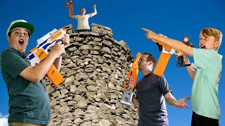 King of the Castle Family Nerf Battle Ethan and Cole Challenge Family [upl. by Previdi163]