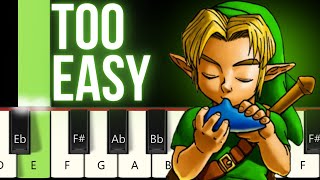 The Legend of Zelda  Lost Woods Sarias Song EASY Piano tutorial Ocarina of Time [upl. by Tatiania]