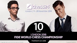 CaruanaCarlsen Game 10  2018 FIDE World Chess Championship [upl. by Ahsele58]