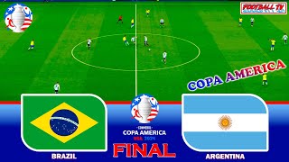 BRAZIL vs ARGENTINA  Final  Copa America 2024  Full Match All Goals  PES Gameplay PC [upl. by Ynavoj]