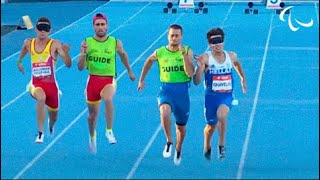 Mens 100m T11 Final  World Para Athletics European Championships  Paralympic Games [upl. by Eimas]