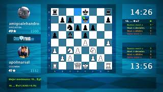 Análisis del juego de ajedrez apolinarsal  amigoalehandro 10 por ChessFriendscom [upl. by Nawtna]