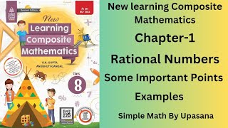 New Learning Composite Mathematics Class8 Chapter1 Rational NumberNcert  Examples [upl. by Atiuqam]