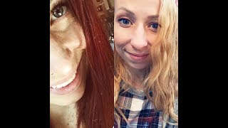 Bleaching Dark Red Hair to Blonde  AT HOME [upl. by Binni]