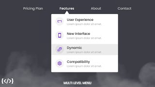 Create MultiLevel Menu using HTML CSS  Navigation Menu [upl. by Baptista780]