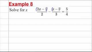 GCSE Maths Revision  Solving linear Equations 2 Involving fractions [upl. by Paloma]