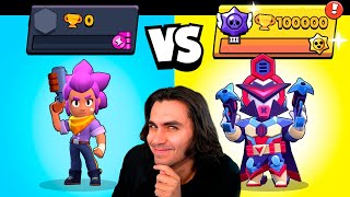 CONTA DE 0 TROFÉUS VS 100 MIL TROFÉUS no Brawl Stars [upl. by Ylrahc]