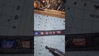 Sewing a handmade tooled leather belt art automobile diy diy quotLopez cuerosca quot [upl. by Alleyn]