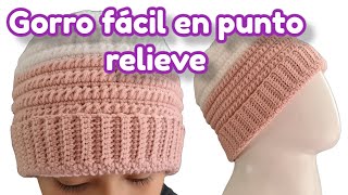 Teje facil Gorro a crochet  como tejer gorro a crochet paso a paso patron facil a ganchillo [upl. by Plafker]