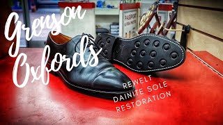 Grenson Oxfords  Full Dainite Resole 40  Rewelted  Outsole Stitcher  Scottish Shoe Repair [upl. by Nnaeus]