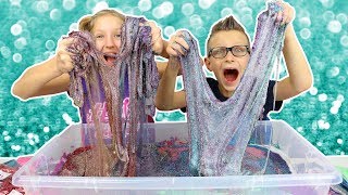 100 Layers of Glitter in Giant Clear Slime [upl. by Peterson]