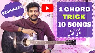 1 chord Trick  10 songs on guitar  bollywood songs for beginners [upl. by Fiona]