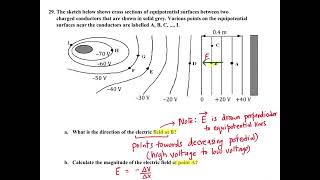 Electric field from equipotential lines [upl. by Icart]