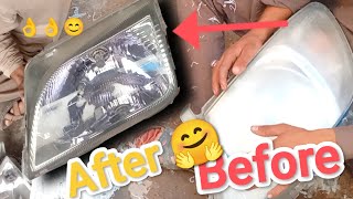 Complete Process Of Headlight Restoration  DIY Headlight cleaning 10 Steps of Light Restoration [upl. by Enautna976]