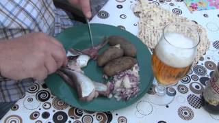 The traditional Swedish way to eat surströmming [upl. by Aynot]