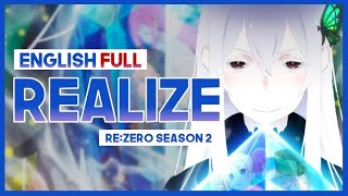 【mew】quotRealizequot FULL ║ ReZero Season OP 2 ║ Full ENGLISH Cover amp Lyrics [upl. by Jammin845]