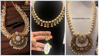 60 Latest Pearl Necklace Designs 2023 Latest Designer Pearl Jewellery 2023 [upl. by Fariss154]