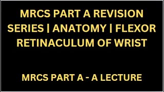 MRCS PART A REVISION SERIES  ANATOMY  FLEXOR RETINACULUM OF WRIST [upl. by Erdnassak120]