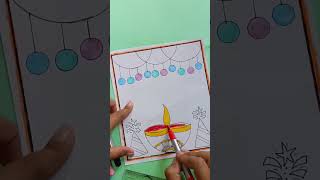 Diwali Drawing EasyDiwali Drawing  Happy Diwali Drawing  Diwali Festival Drawingviraldrawing [upl. by Eissirk]