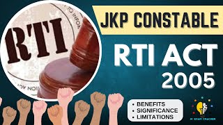 RTI  Right to Information Act 2005 II RTI Amendment Act 2019 II JKP CONSTABLE EXAM II GK JampKUT [upl. by O'Neill]