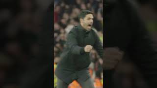 BENCH CAM  Arteta reacts to Bukayo Sakas goal against Liverpool [upl. by Rowell]