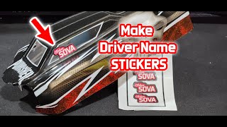 Creating Driver Name Stickers for RC Car bodies [upl. by Gruber]