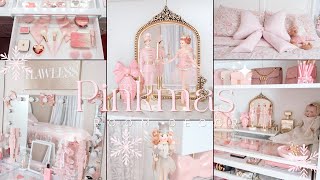 Decorating My Room For Christmas PINKMAS ❄️🎀 Decor Shopping Decorate Room tour  FABIOLAG [upl. by Anairb]