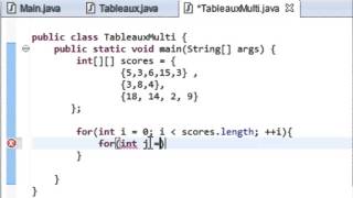 PROGRAMMER EN JAVA Débutant  54  Tableaux multidimensionnels [upl. by Schwab69]