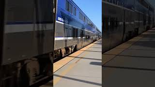 Surfliner Cab Car 6901 gives horn taps at Carlsbad Poinsettia amtraktrain train pacificsurfliner [upl. by Elcarim895]