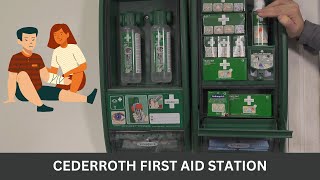 Cederroth first aid  eye wash station  compare soft foam bandage dispenser vs cleaning pads [upl. by Savinirs997]