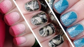 3 Easy Textured Nail Art Designs for Beginners  ArcadiaNailArt [upl. by Nolyarg]