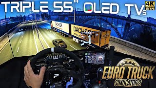 ETS 2 Triple Screen Setup  Early morning job  Fanatec CSL DD [upl. by Eceerehs]